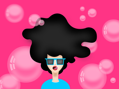 Bubble Gum Girl design digital art illustration vector