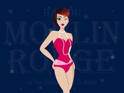 Moulin Rouge design digital art illustration moulin rouge pinup girl vector