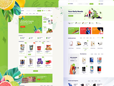 CropBazar - Multipurpose eCommerce PSD Template design ecommerce design landing page design ux vector landing page web webdesign