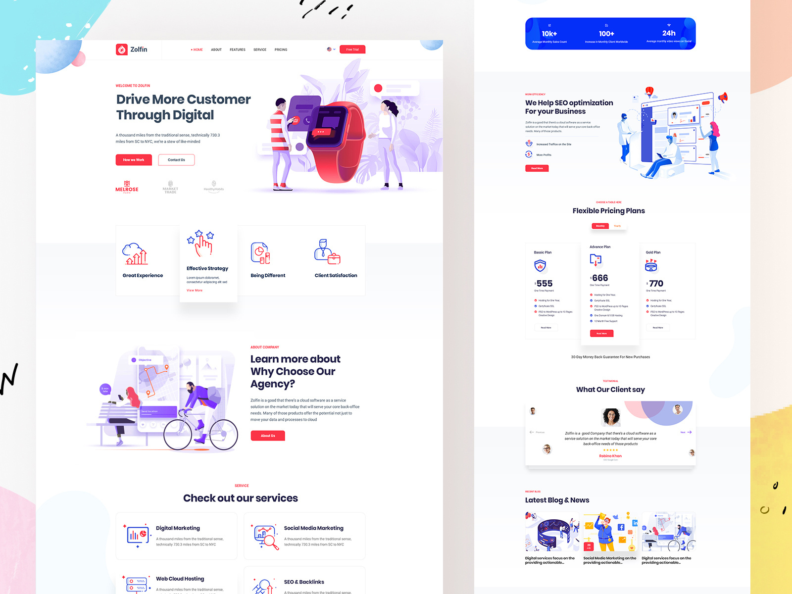 digital marketing agency website by Tonmoy Khan on Dribbble