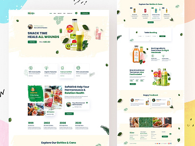Soft-drink Juice Landing Page beverage landing page branding design drink fruits health juice website online delivery tonmoy khan ui