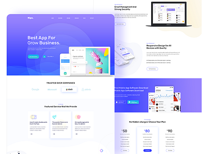 App Landing app design gradients landing page logo typography ui ux web