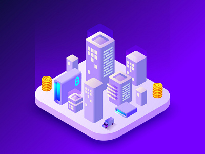 Isometric City creative flat illustration vector web