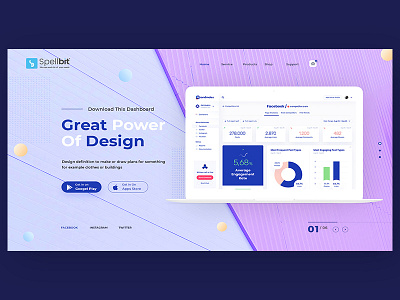 landing page agency app design flat gradients illustration ui ux vector web