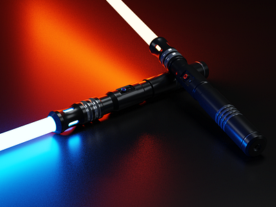 Blue v Red 3d 3d modeling blender lightsabler star wars