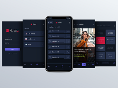 Fluenz - App screens