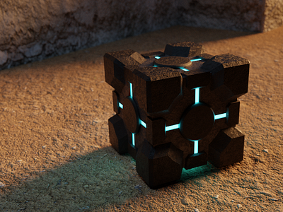 Companion Cube 3d 3dmodeling 3drendering blender lighting