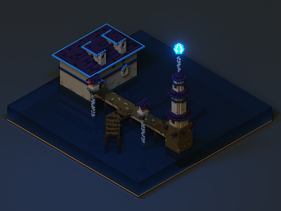 Ardent Mages | Port ardent mages endless legend harbor lighthouse magicavoxel port videogames voxel