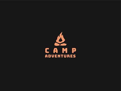 Camp Adventures adventures branding camp campfire concept fire logo