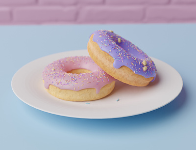 Pastel donuts 3d art blender donuts food pastel rendering