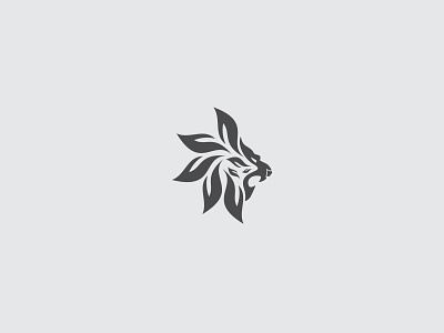 lion leaf design flat illustration leaf lion lion head lion logo logo vector