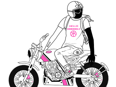 Hello Dribbble hello dribbble illustration moto