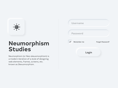 Neumorphism Studies - 1