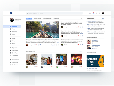 The Newspaper - A Facebook Redesigned Concept in Material Design