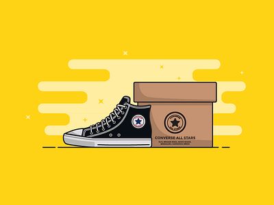 Converse All Stars all stars black box canvas converse geometric illustration shoes sneakers style yellow