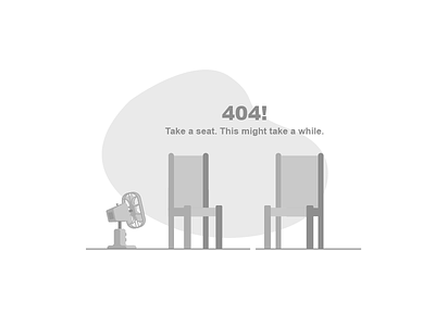 404 404 chair error fan geometric grayscale illustration rest room web page