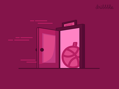 Draft Day door draft day dribbble geometric illustration invite pink