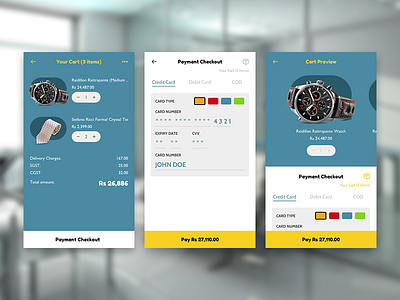 #002 #dailyui Payment Checkout - 01 cart checkout dailyui ecommerce mobile app payment shop ui
