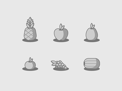 Fruits Set branding design geometric icon illustration illustrator logo mobile app ui ux vector website