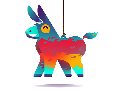 Piñata app badge donkey gamification illustration visuals