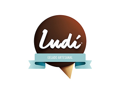 Ludi logo branding ice cream parlor logo logotype