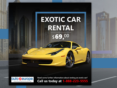 Exotic car rental for Instagram banner banners design designer instagram photoshop post web design webdesign