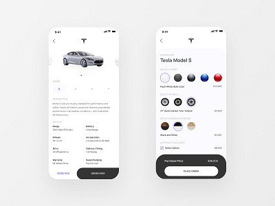 Tesla Mobile App app auto car design design app electric car figma iphone x mobile order tesla ui