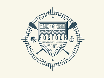 Nautical Rostock Emblem badge design emblem graphic design illustration nautical rostock vector