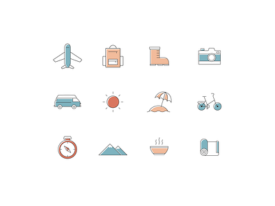 Travel Icon Set design graphic design icon set icons illustration travel vector