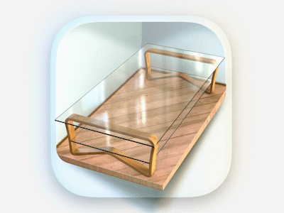 Furniture Table Icon animation furniture glass icon keyshot room table wood