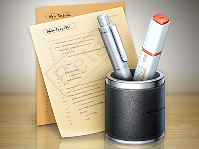 Text Editor app Icon 3 editor icon leather marker metal pen