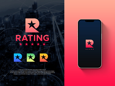 Rating Logo branding five star logo graphic design icon identity illustration logo logodesign minimal-logo pring r logo rating logo reviews logo rstar logo star logo vector
