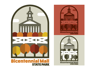 Bicentennial Mall State Park branding design font identity label logo mark minimal park tennessee thick lines