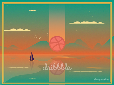 Hi Dribbble illustration