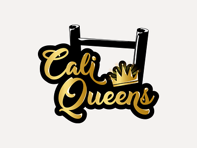 Cali Queens Logo adobe illustrator branding communication company feminism feminist golden illustration logo queens sports logo typography
