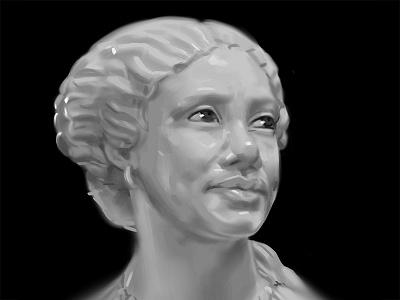 Mary Seacole Bust Study digital art digital painting getty henry weekes historical women lighting study photoshop portrait sculpture study women in history