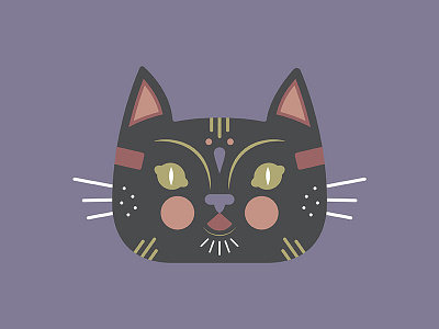 Ozzy black cat decorative illustration mask meow