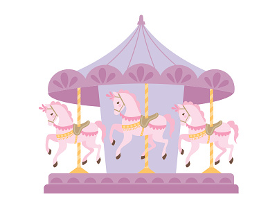 Carousel baby shower carnival carousel horse illustration illustrator pony theme park vector artwork