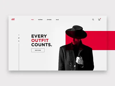 H&M Landing Page Concept branding graphic design landing page thebeeest typography ui deisgn ui ux design website concept