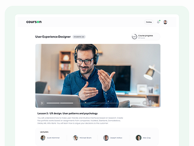 Courson Online Classroom branding education ui ux uxui web website