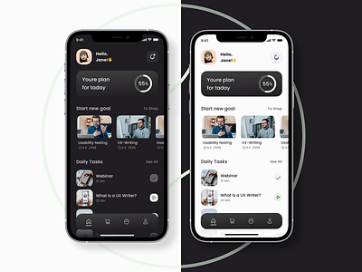 Ed-tech Learning App UI Design Kit #4 Dark Theme app app design dark dark theme education kit learning learning app ui ui kit uikit ux