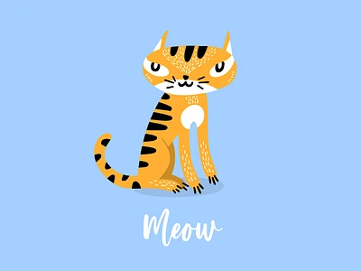 Meow animal cat cute illustration kitty lettering meow pussy