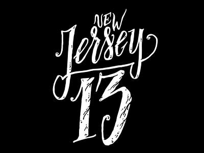 New Jersey 13 black branding design illustration lettering logo logotype typography