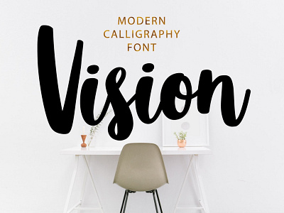 Vision font bold calligraphy font modern script typeface typography
