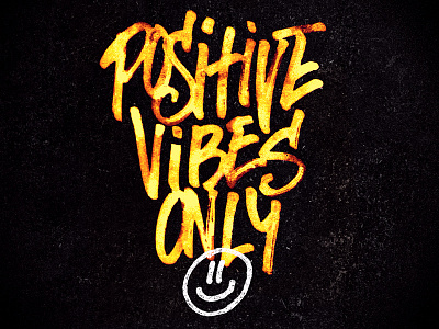 Positive Vibes Only branding retro typogaphy