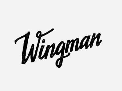 Wingman illustration lettering retro typography vintage