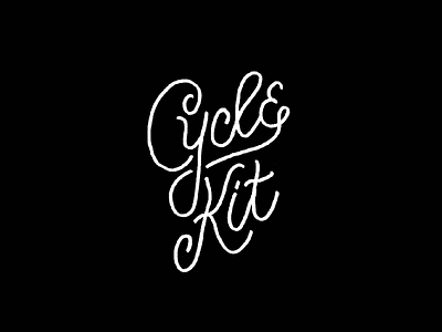Cycle Kit black illustration lettering retro typography vintage
