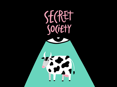 Secret society lettering illustration