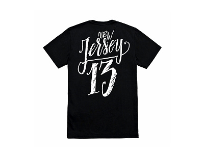 New Jersey 13 13 apparel clothing design font illustration lettering lettering font new jersey retro streetwear t shirt t shirt tshirt typography vintage