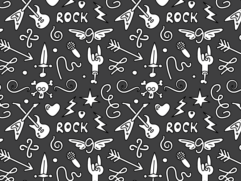 Rock аnd Roll Seamless Pattern